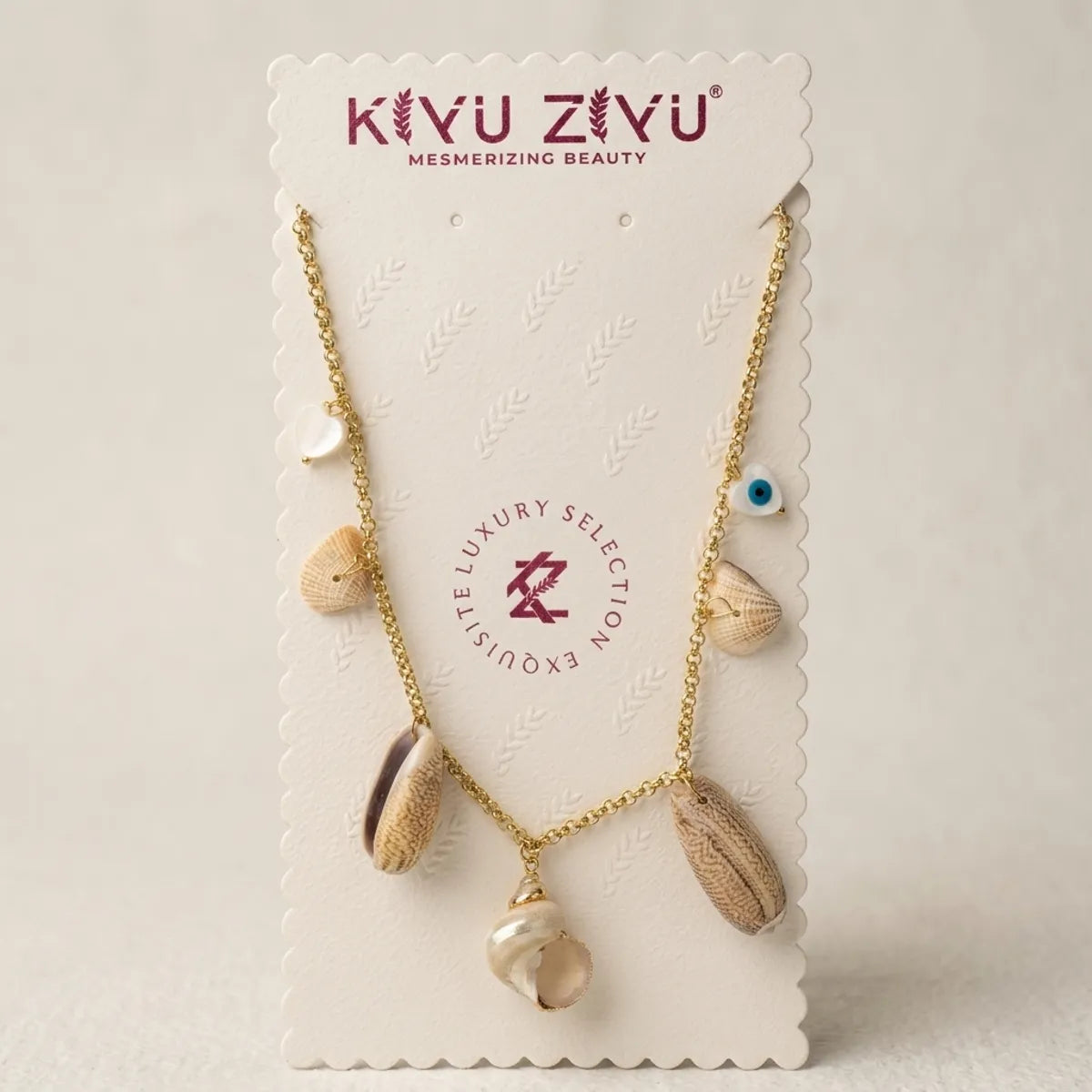 Sea Shell & Evil Eye Charm Necklace