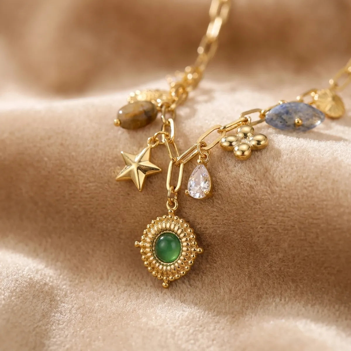 Anti Tarnish Charm Necklace