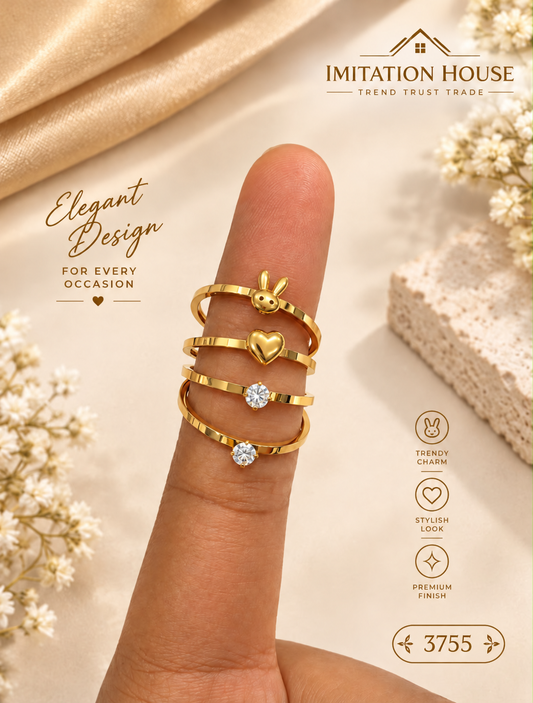 Anti-Tarnish Ring Combo – 12 Rings (3 Packets of 4) | Sizes 6, 7 & 8