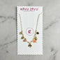 Gold Alloy Multicolor Beaded Charm Necklace