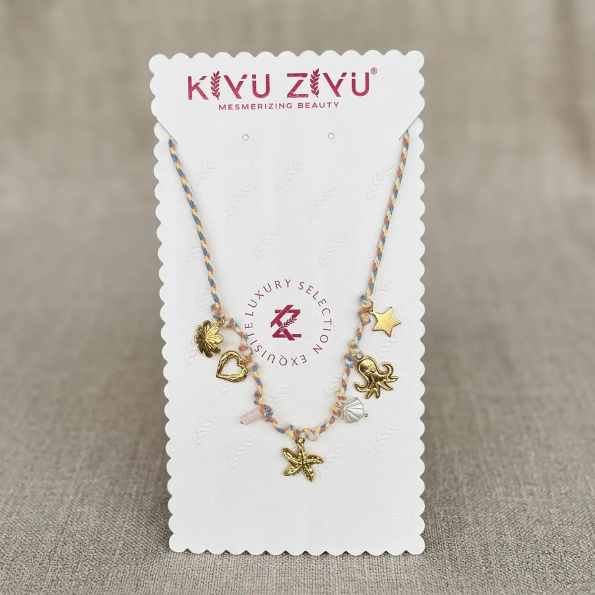 Multicolor Alloy Ocean Charm Beaded Necklace