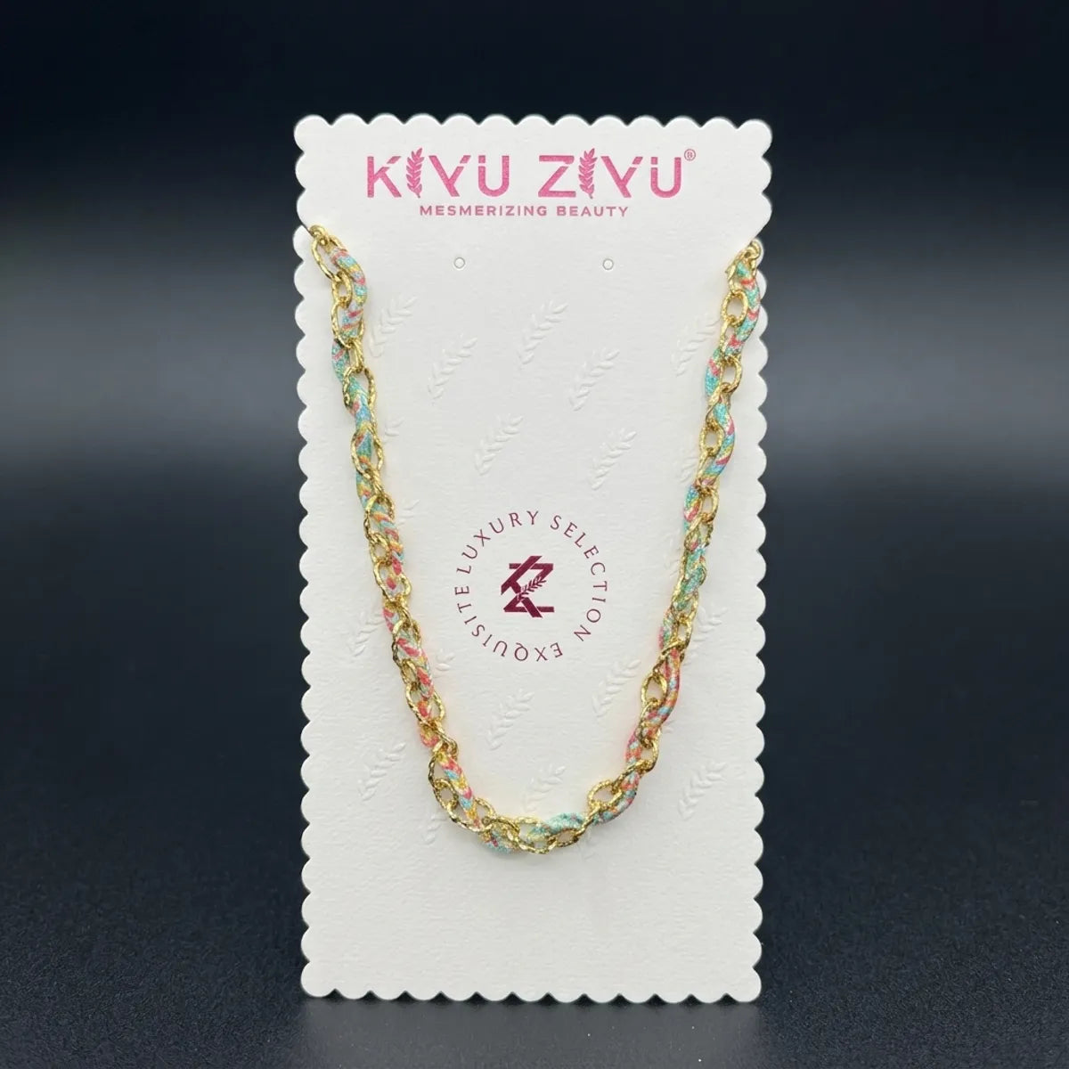 Multicolor Alloy Braided Pastel Bead Chain Necklace