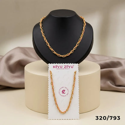 Gold Alloy Twisted Rope Chain Necklace