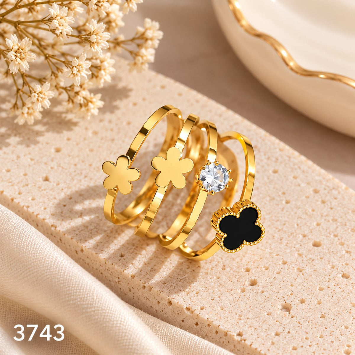 Anti-Tarnish Ring Combo – 12 Pieces, Sizes 6, 7 & 8
