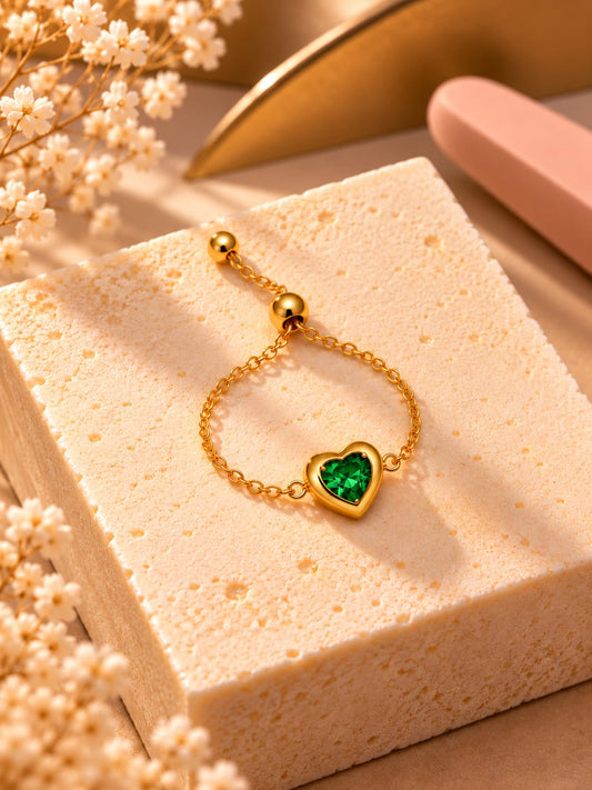 Kiyu Ziyu Ring Anti Tarnish Adjustable Chain Ring